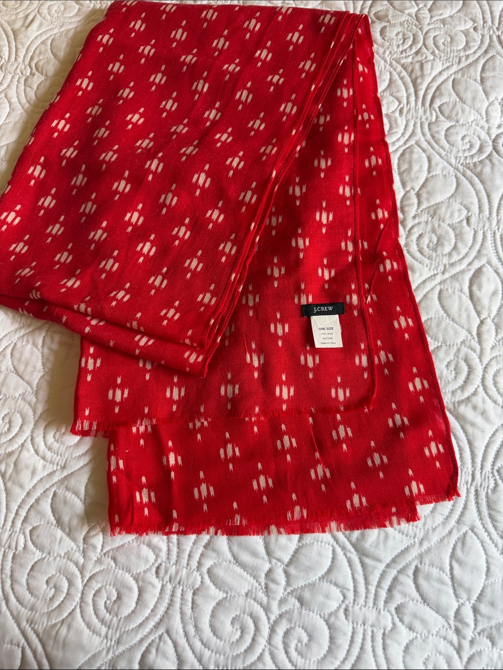 Red wool scarf J Crew